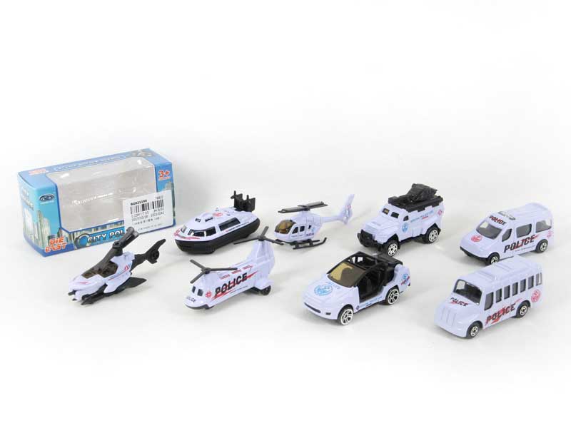 1:64 Die Cast Police Car Free Wheel(8S) toys