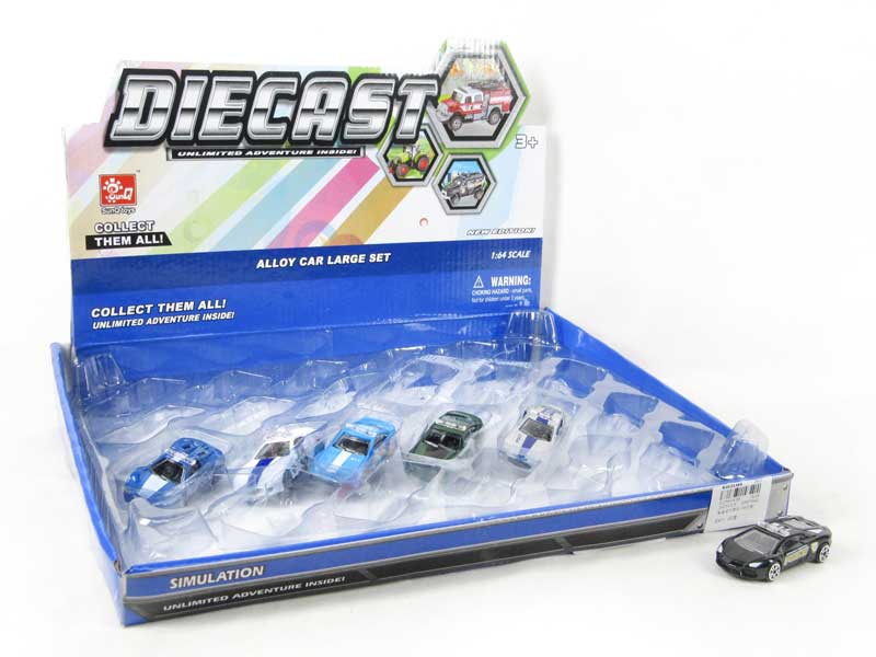 Die Cast Police Car Free Wheel(24in1） toys
