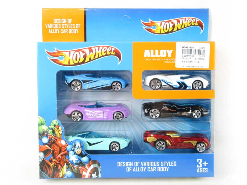 Die Cast Sports Car Free Wheel(6in1) toys