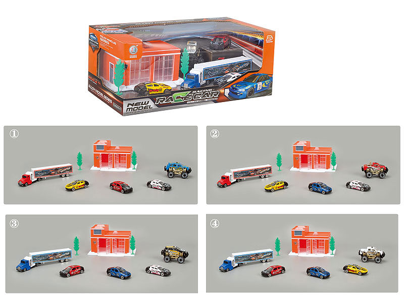 Die Cast Racing Car Set Free Wheel(4S) toys