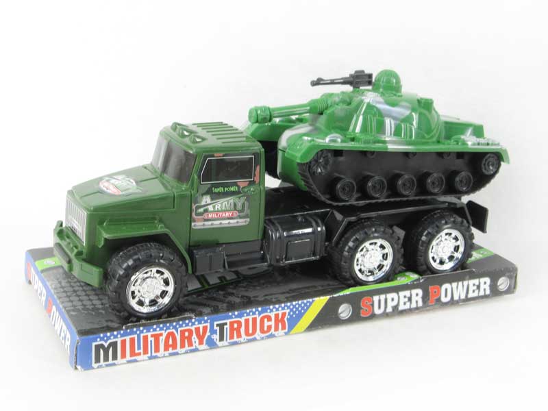 Friction Truck Tow Free WHeel Tank toys