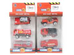 Die Cast Fire Engine Free Wheel(3in1)