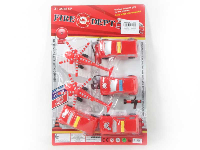 Free Wheel Fire Engine & Free Wheel Helicopter(6in1) toys