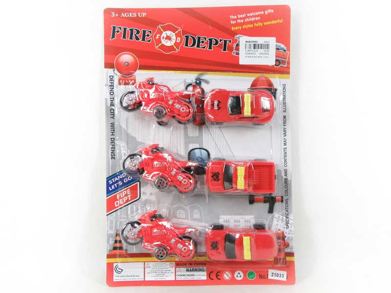 Free Wheel Motorcycle & Free Wheel Fire Engine（6in1） toys