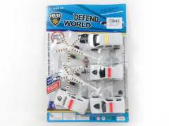 Free Wheel Police Car & Free Wheel Helicopter(6in1)