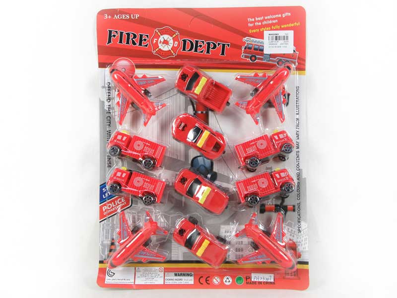 Free Wheel Airplane & Free Wheel Fire Engine(12in1) toys