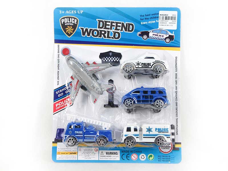 Free Wheel Police Car & Free Wheel Plane(5in1) toys