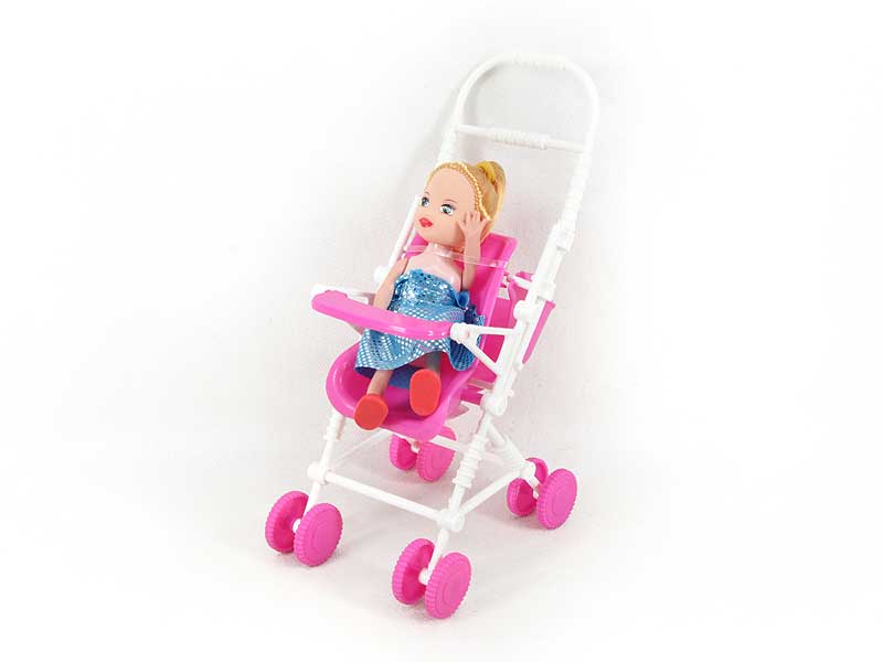 Free Wheel Baby Car & Doll(2C) toys