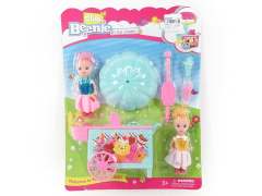 Free Wheel Icecream Car & 3.5inch Doll(2C)