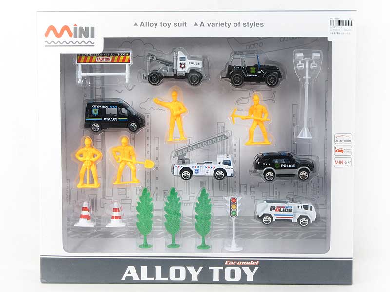 Die Cast Police Car Set Free Wheel(6in1) toys