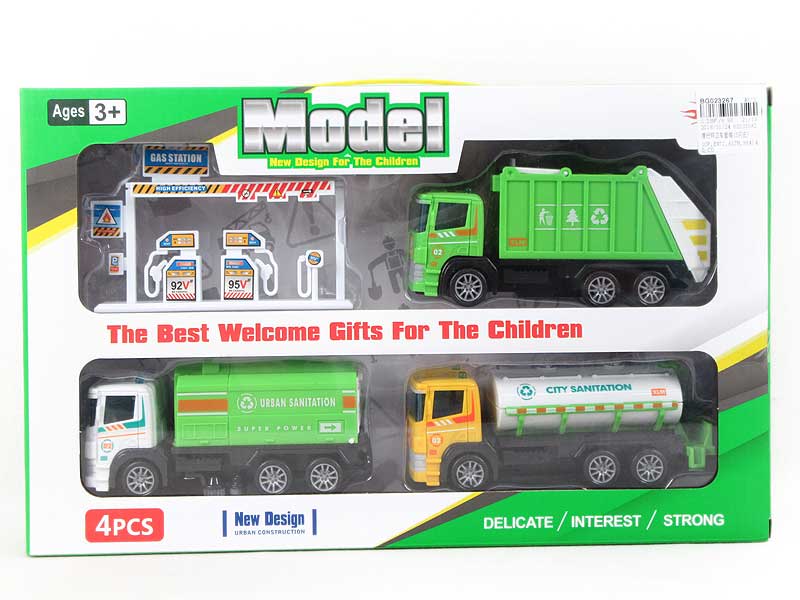 Free Wheel Sanitation Car Set(3in1) toys