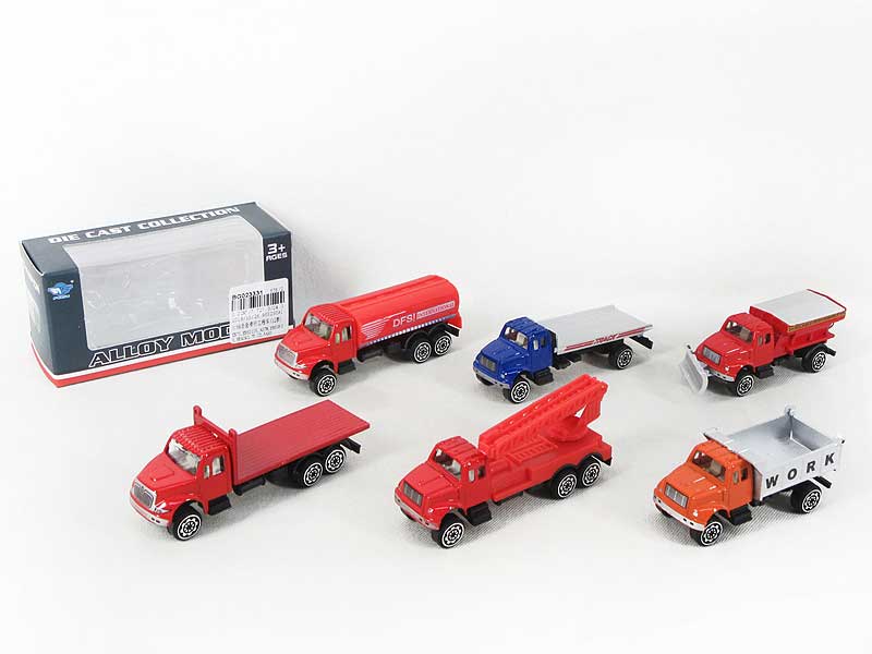 1:64 Die Cast Construction Truck Free Wheel(12S) toys