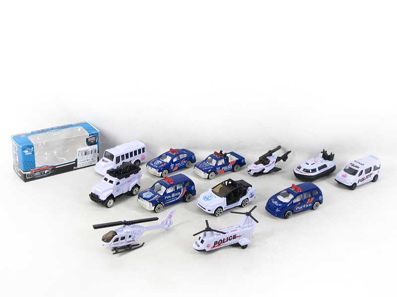 1:64 Die Cast Police Car Free Wheel(2S) toys