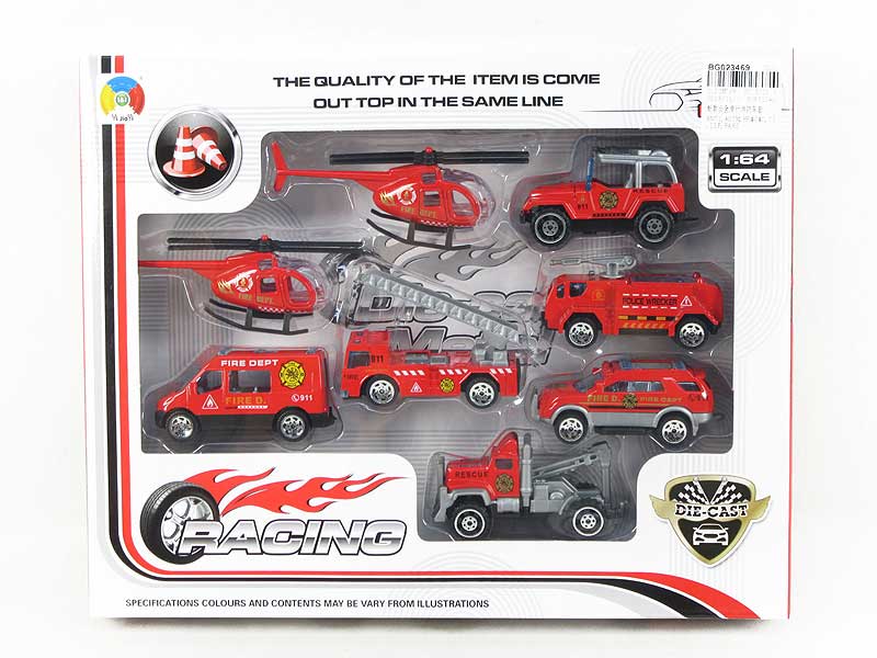 Die Cast Fire Engine Set Free Wheel toys