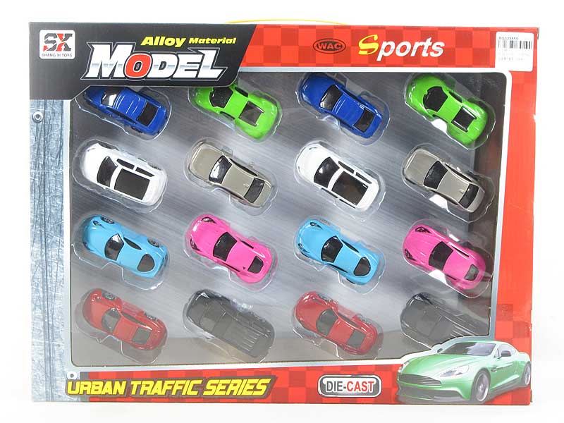 Die Cast Sports Car Free Wheel(16in1) toys