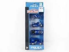 Die Cast Police Car Free Wheel(4in1)