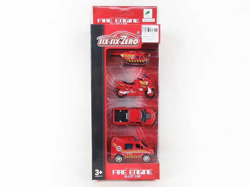 Die Cast Fire Engine Free Wheel(4in1) toys