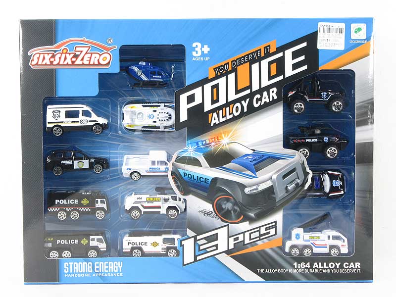 Die Cast Police Car Free Wheel(13n1) toys