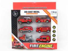 Die Cast Fire Engine Free Wheel(6in1)