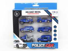 Die Cast Police Car Free Wheel(6in1)