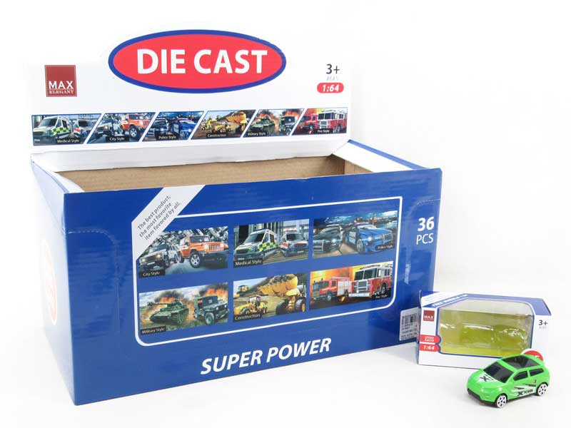 1:64 Die Cast Sports Car Free Wheel(36PCS) toys