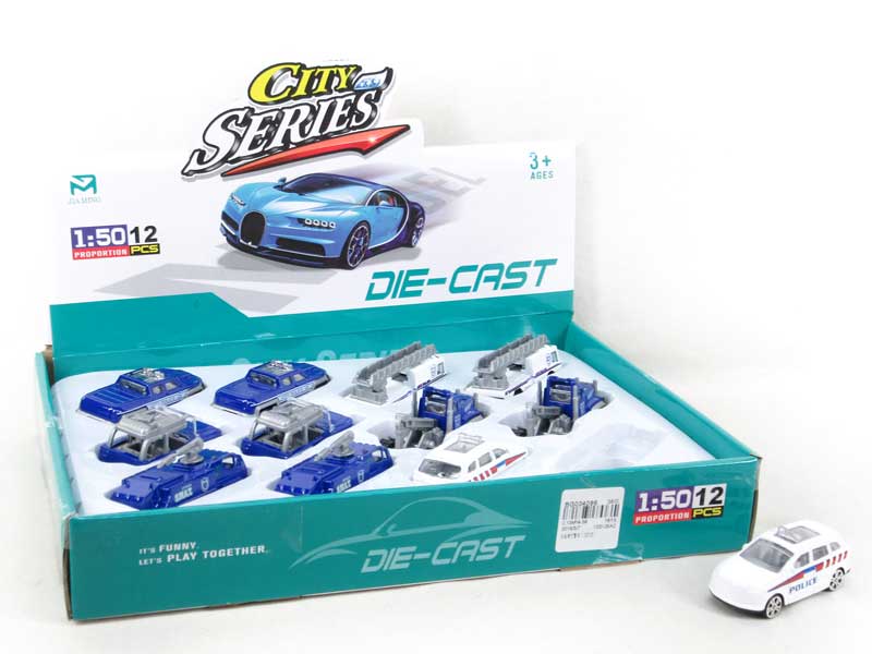 Die Cast Police Car Free Wheel(12in1) toys