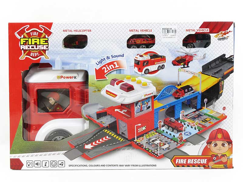 Die Cast Fire Engine Set Free Wheel W/L_M toys