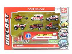 Die Cast Ambulance Set Free Wheel