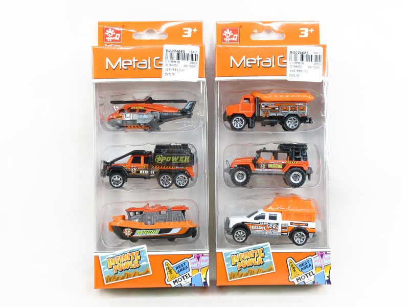 Die Cast Rescue Car Free Wheel(3in1) toys