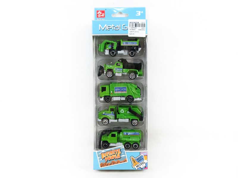 Die Cast Sanitation Car Free Wheel(5in1) toys