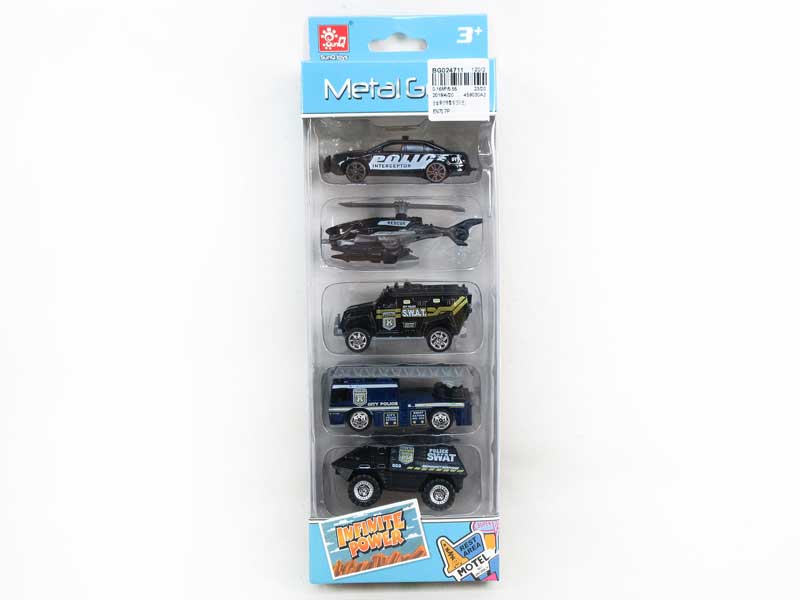 Die Cast Police Car Pull Back(5in1) toys
