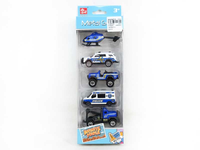 Die Cast Police Car Pull Back(5in1) toys