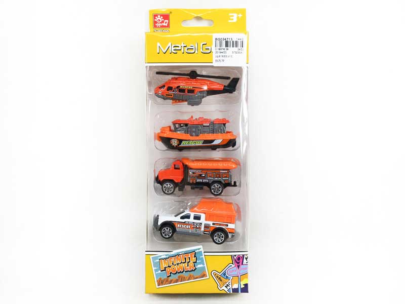 Die Cast Rescue Car Free Wheel(4in1) toys