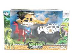 Free Wheel Car & Dinosaur Set