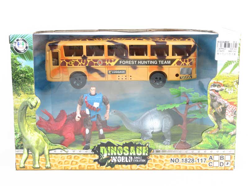 Free Wheel Bus & Dinosaur Set toys