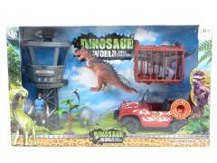 Free Wheel Car W/L_S & Dinosaur Set