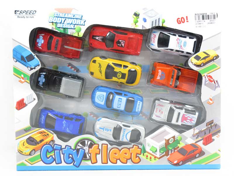 Free Wheel Cartoon Car(10in1) toys