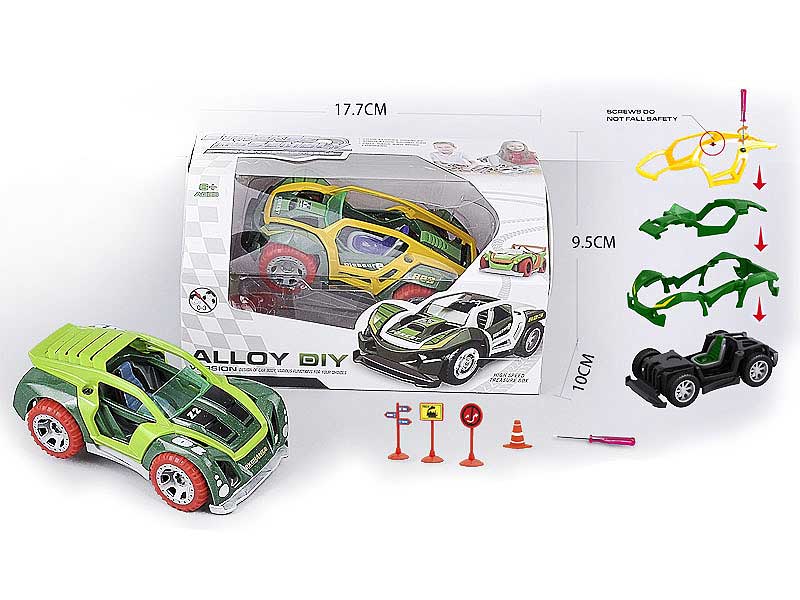 Die Cast Diy Car Free Wheel(2S) toys