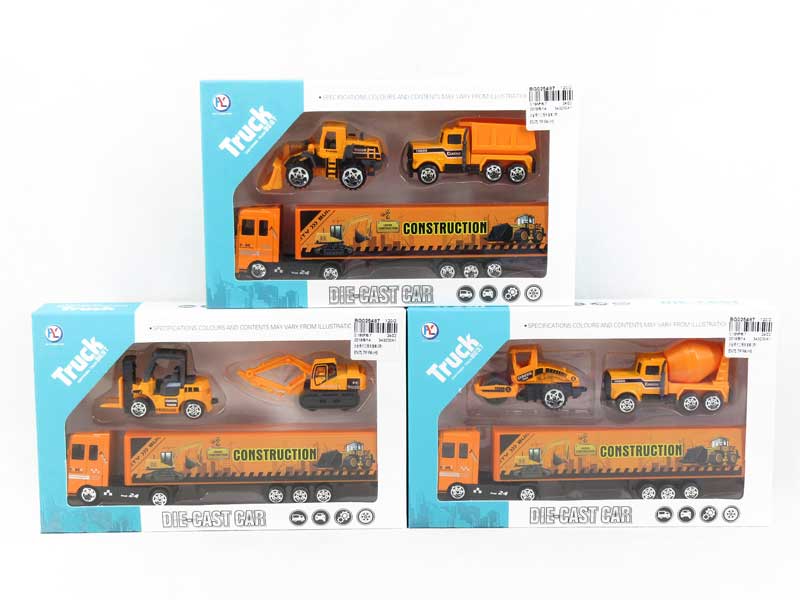 Die Cast Construction Truck Set Free Wheel(3S) toys