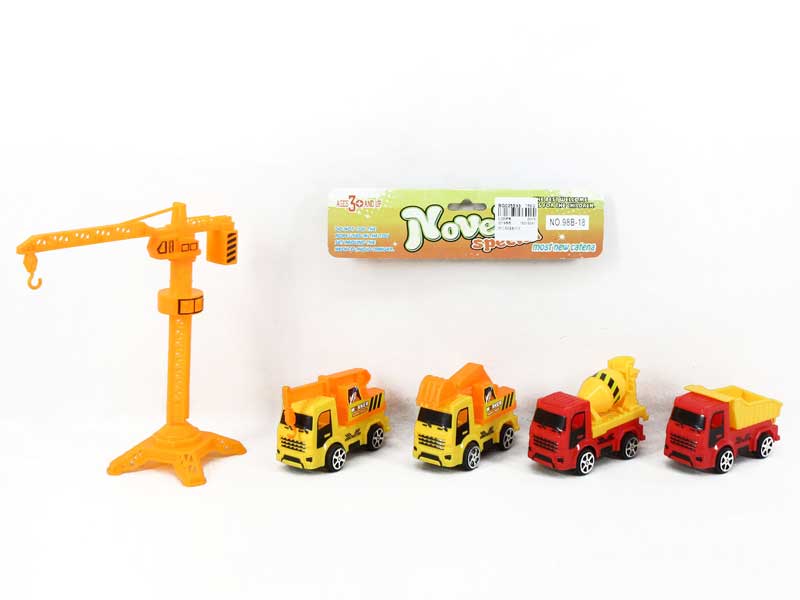 Free Wheel Construction Truck Set(4in1) toys