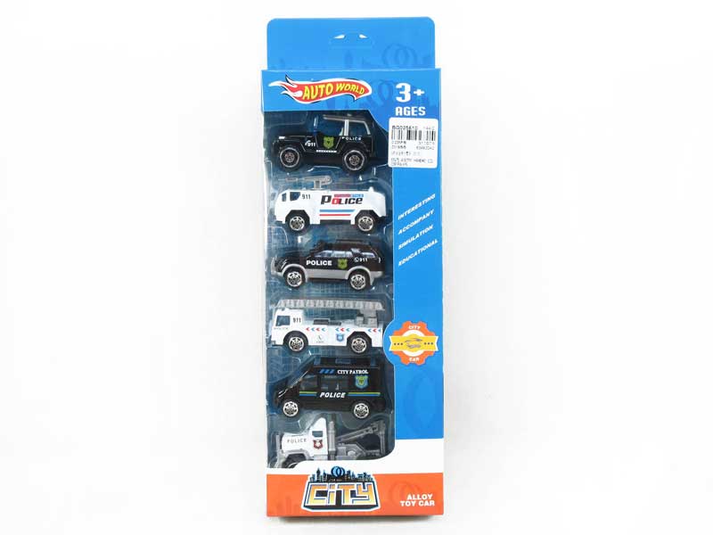 Die Cast Police Car Free Wheel(6in1) toys