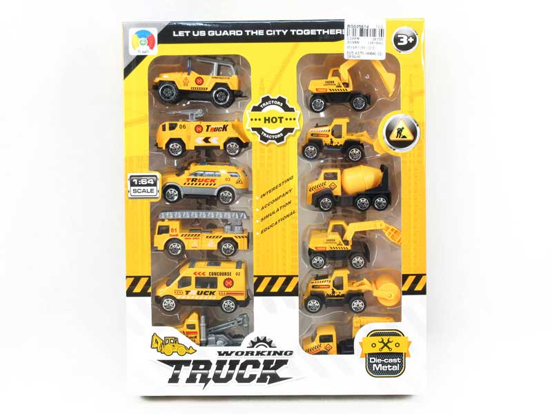 Die Cast Construction Truck Free Wheel(12in1) toys