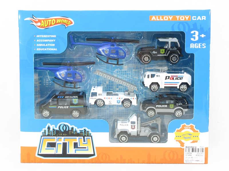Die Cast Police Car Free Wheel(8in1) toys