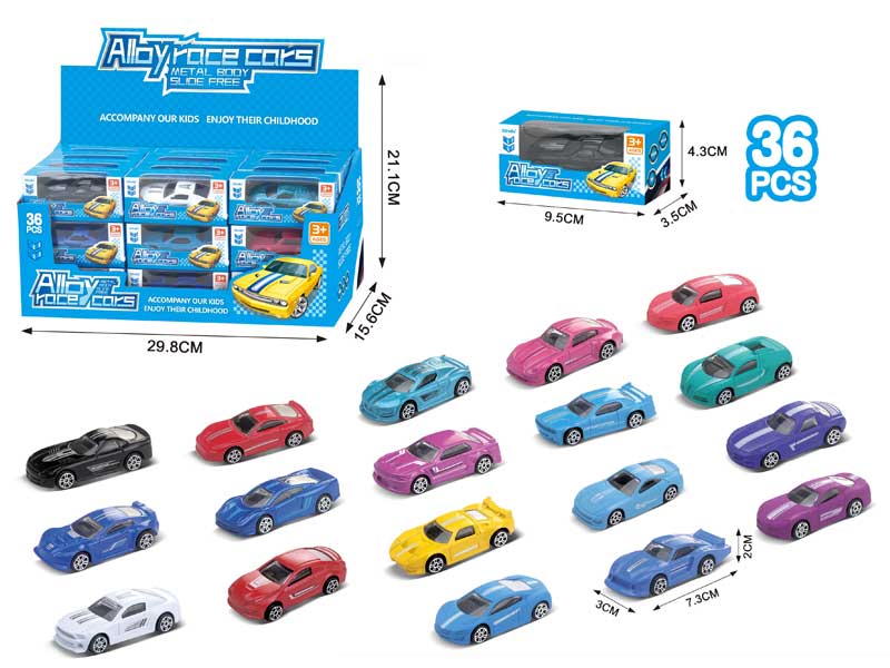 1:64 Die Cast Sports Car Free Wheel(36in1) toys