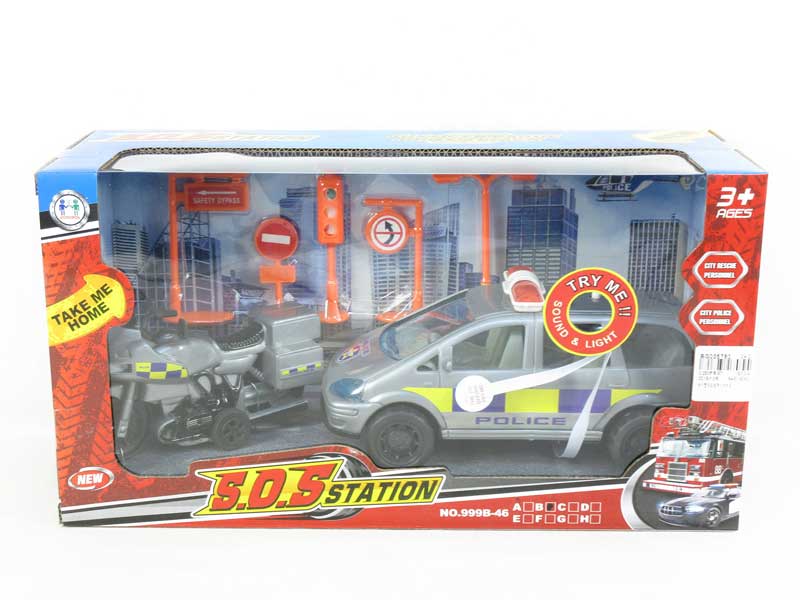 Free Wheel Police Car Set W/L_S toys