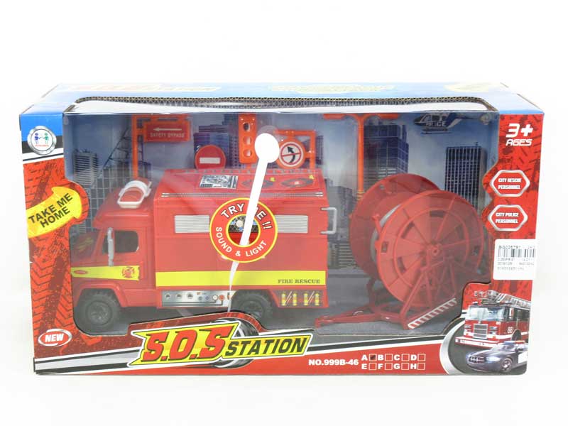 Free Wheel Fire Engine Set W/L_S toys