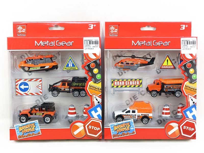 Die Cast Rescue Car Set Free Wheel(2S) toys