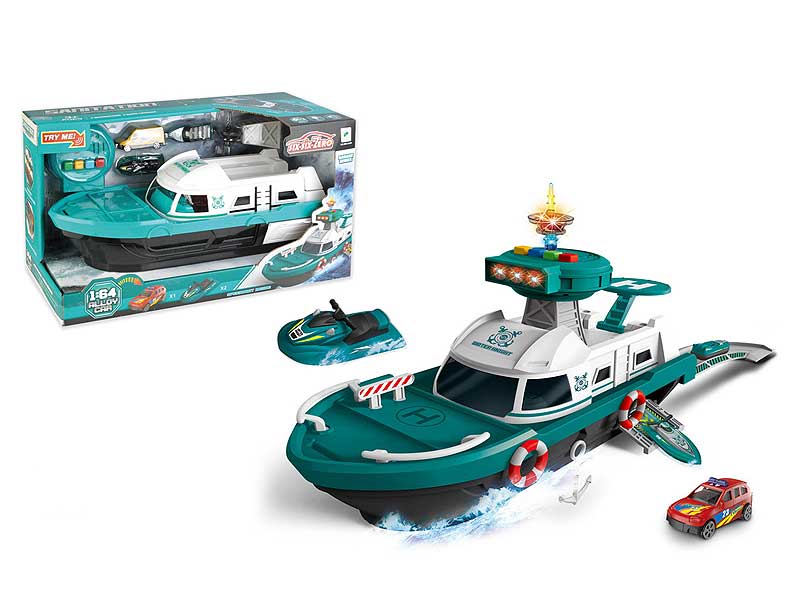 Die Cast Sanitation Boat Free Wheel  W/L_M toys