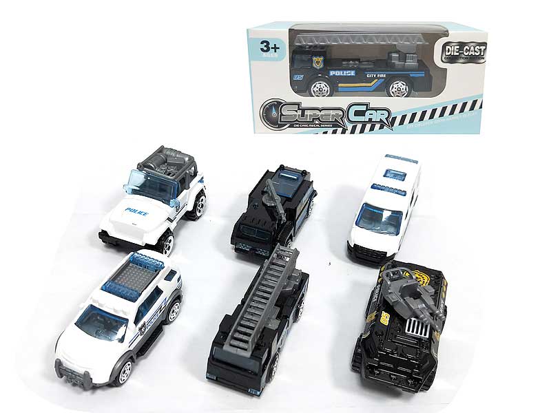 1:64 Die Cast Police Car Free Wheel(6S) toys