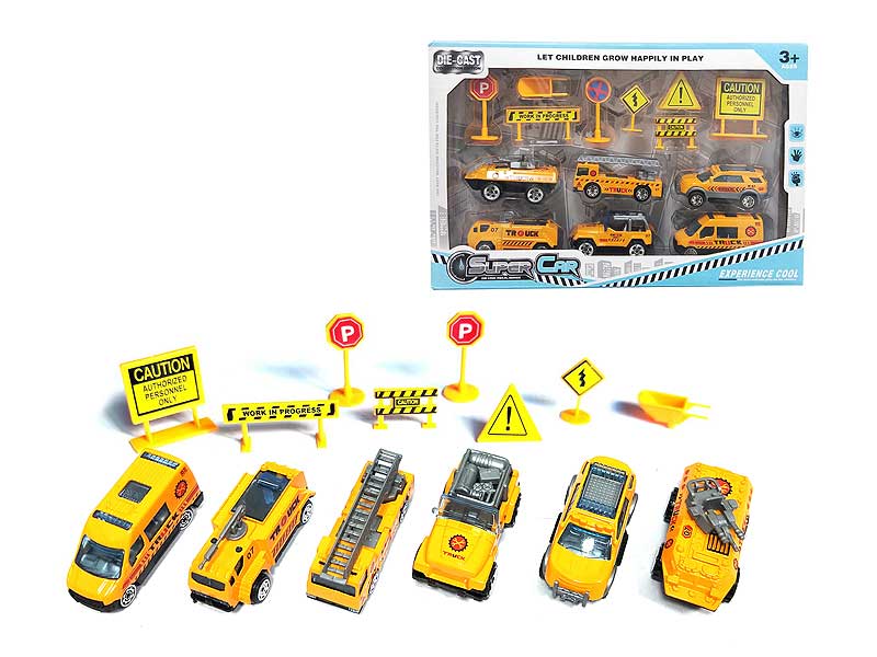 1:64 Die Cast Construction Truck Set Free Wheel toys